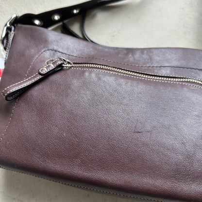Vintage Y2K Coach Brown Leather Shoulder Bag