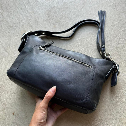 Vintage Y2K Coach Black Leather Shoulder Bag