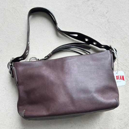 Vintage Y2K Coach Brown Leather Shoulder Bag