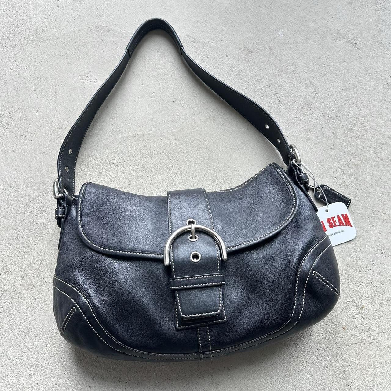 Vintage Y2K Coach Black Leather SoHo Shoulder Bag