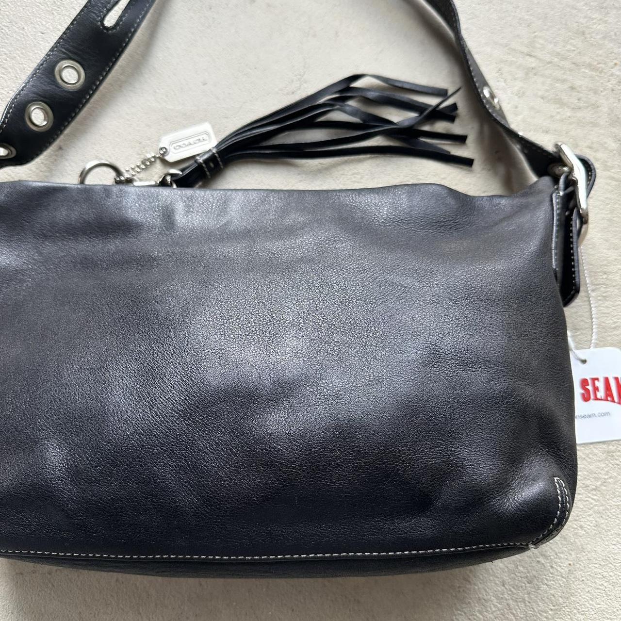 Vintage Y2K Coach Black Leather Shoulder Bag