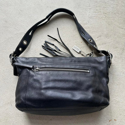 Vintage Y2K Coach Black Leather Shoulder Bag