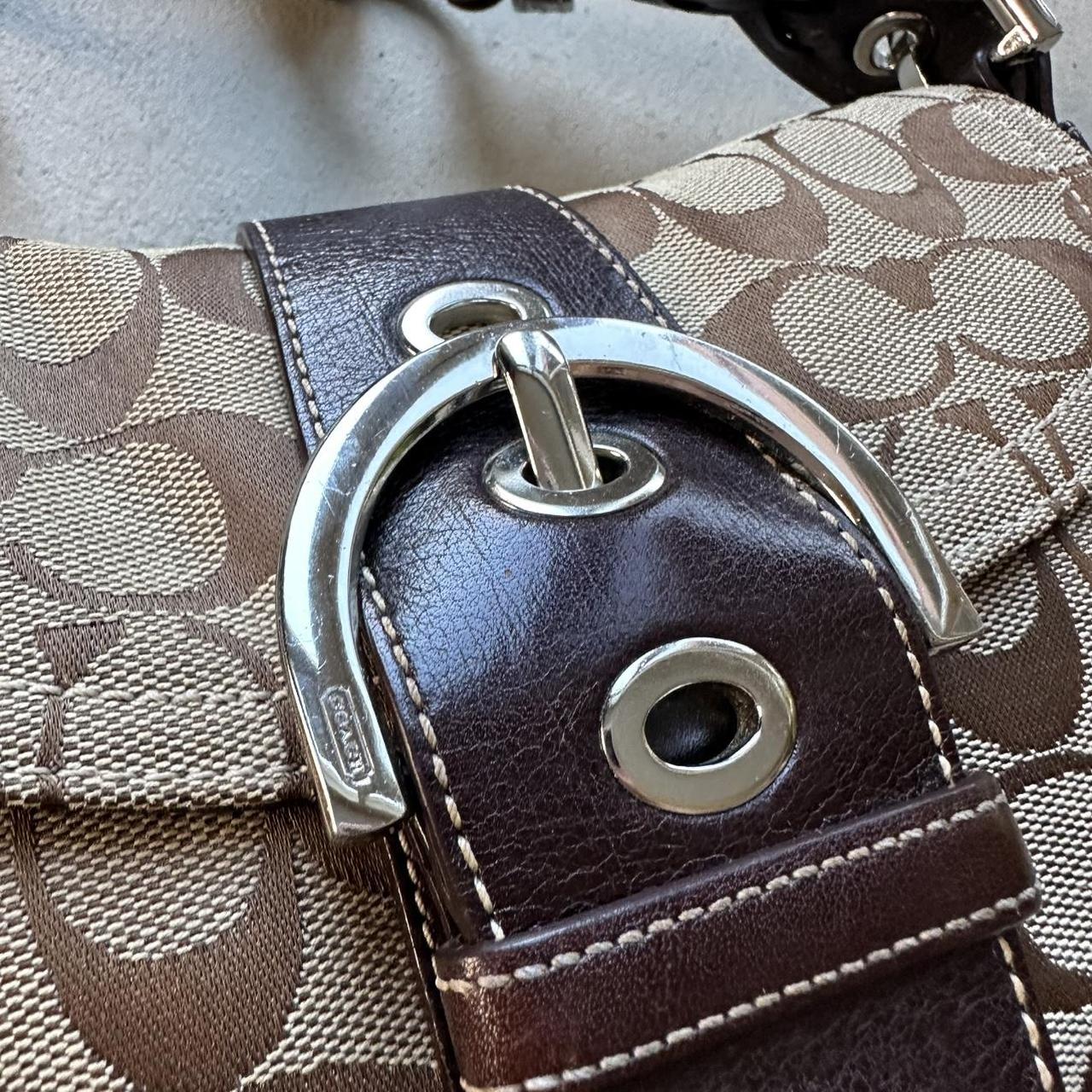 Vintage Y2K Coach White Leather Mini Soho Shoulder Bag