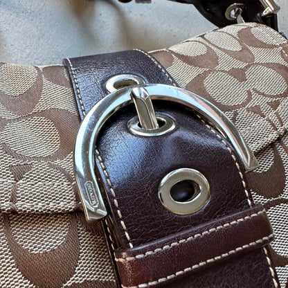 Vintage Y2K Coach White Leather Mini Soho Shoulder Bag