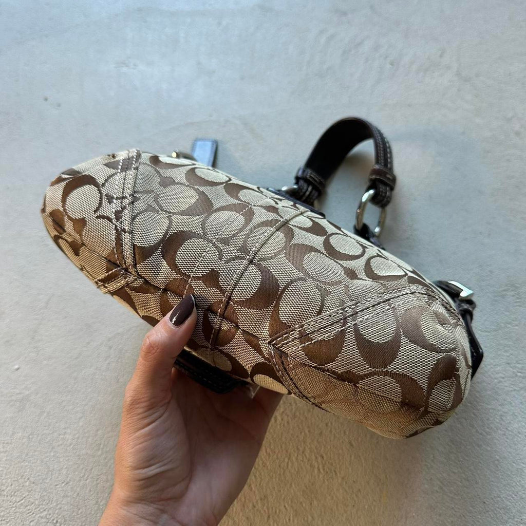 Vintage Y2K Coach White Leather Mini Soho Shoulder Bag