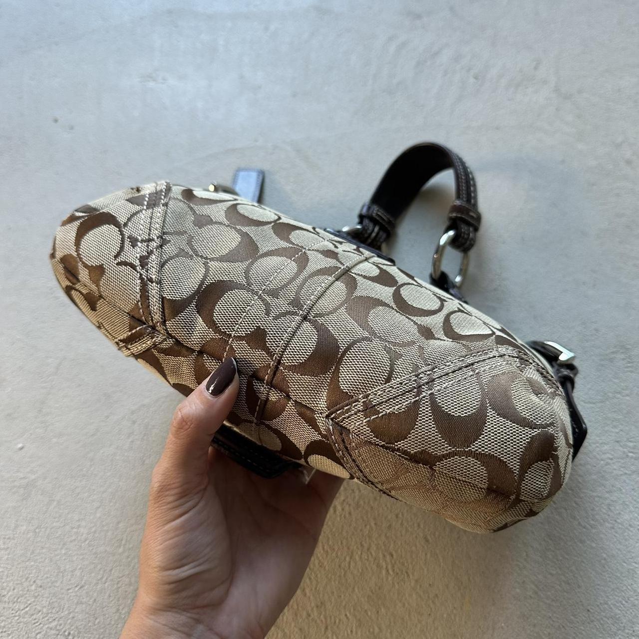 Vintage Y2K Coach White Leather Mini Soho Shoulder Bag