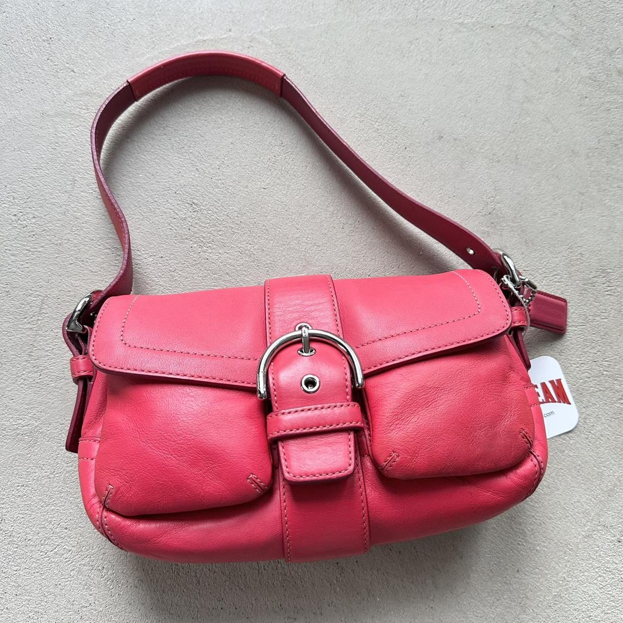 Vintage Y2K Coach Red Mini Leather Square Soho Shoulder Bag