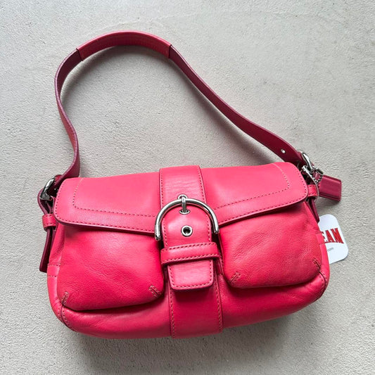 Vintage Y2K Coach Red Mini Leather Square Soho Shoulder Bag