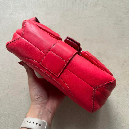 Vintage Y2K Coach Red Mini Leather Square Soho Shoulder Bag