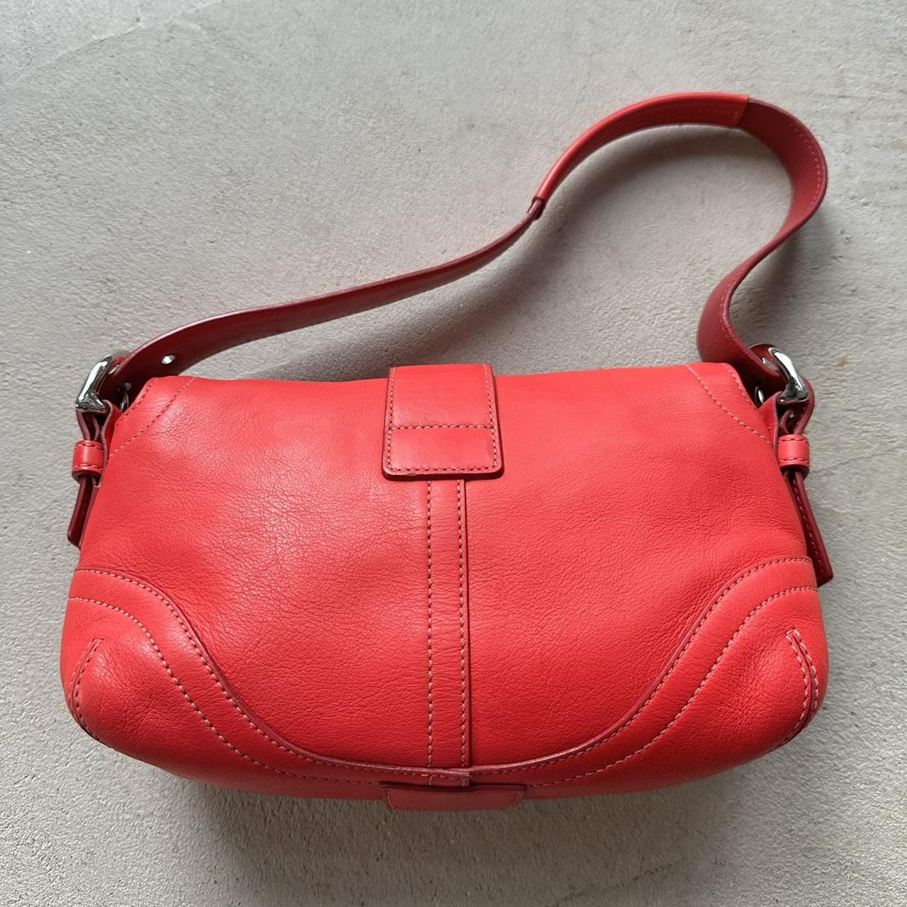 Vintage Y2K Coach Red Mini Leather Square Soho Shoulder Bag