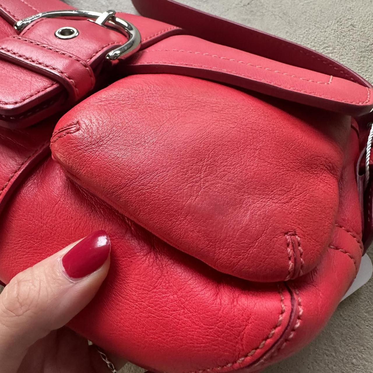 Vintage Y2K Coach Red Mini Leather Square Soho Shoulder Bag