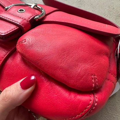 Vintage Y2K Coach Red Mini Leather Square Soho Shoulder Bag