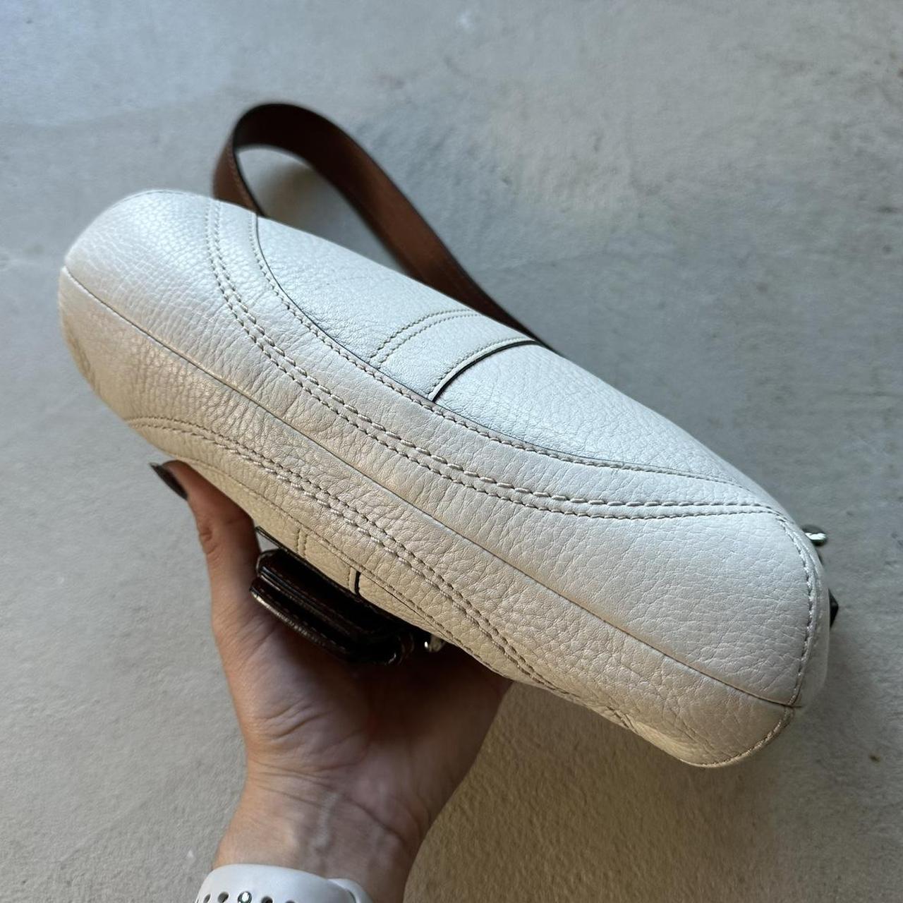 Vintage Y2K Coach White Leather Mini Soho Shoulder Bag